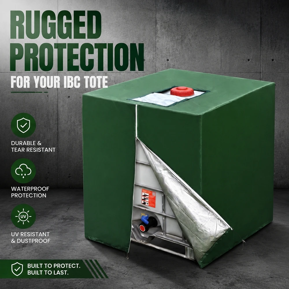 

Heavy-Duty 210D Oxford Waterproof IBC Tote Cover with UV Protection & Drawstring Base