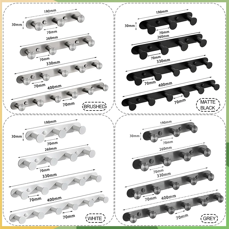 Białe malowane wieszaki ze stali nierdzewnej naścienny ręcznik kuchenny wieszak na ubrania wieszak na płaszcze czarne szczotkowane złoto wyposażenie łazienkowe