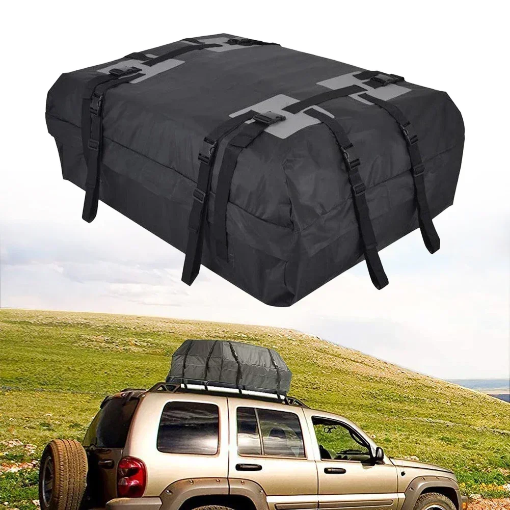 600D Oxford Clothes  Roof Package Waterproof Roof Top Rack Carrier Cargo Luggage Storage Cube Bags Travel 10cm Longer Bristles