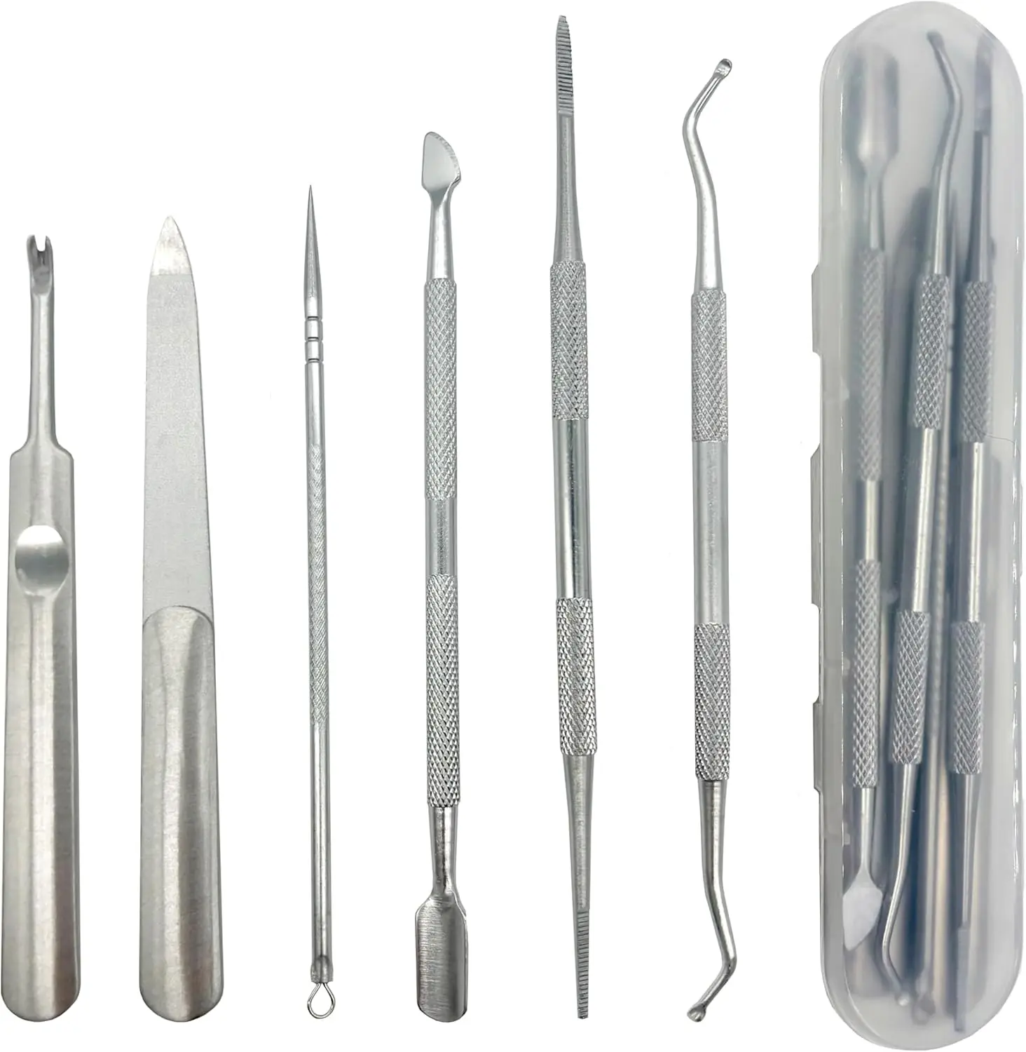 ステンレススチール製陥入ペディキュア足爪ツールキット6個セット、ファイルとリフター付き、陥入爪と厚い爪の治療、ネイルケア用