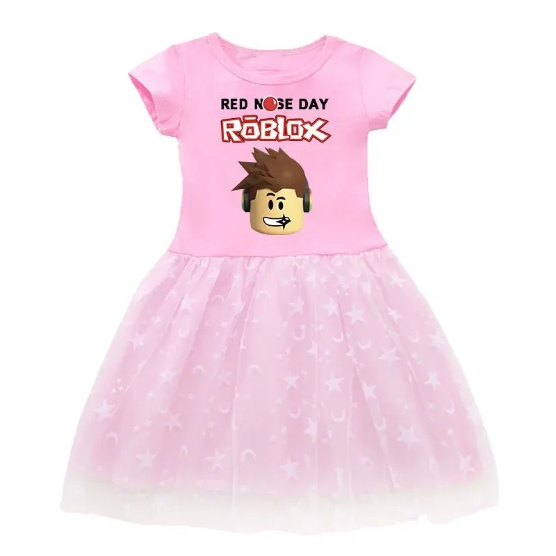 New Cartoon Roblox Game Anime Peripheral Mesh Girl Skirt Summer Short-sleeved Skirt Children's Skirt Best Birthday Gift