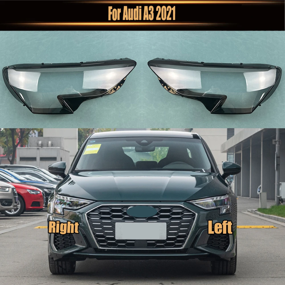 

For Audi A3 2021 Front Headlamps Cover Transparent Headlight Shell Lens Plexiglass Replace Original Lampshade