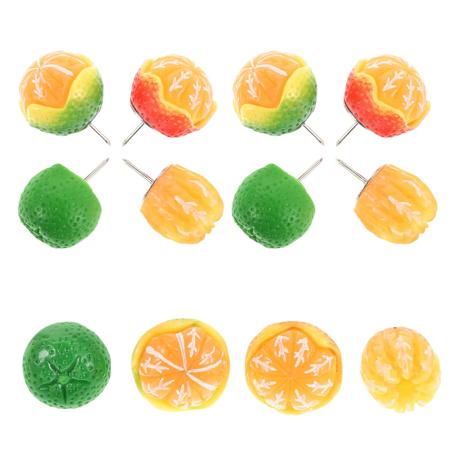 

15Pcs Orange Fruit Push Pins Resin Thumbtacks Decorative Drawing Pins for Cork Board Whiteboard Memo Board Bulletin Map Creative