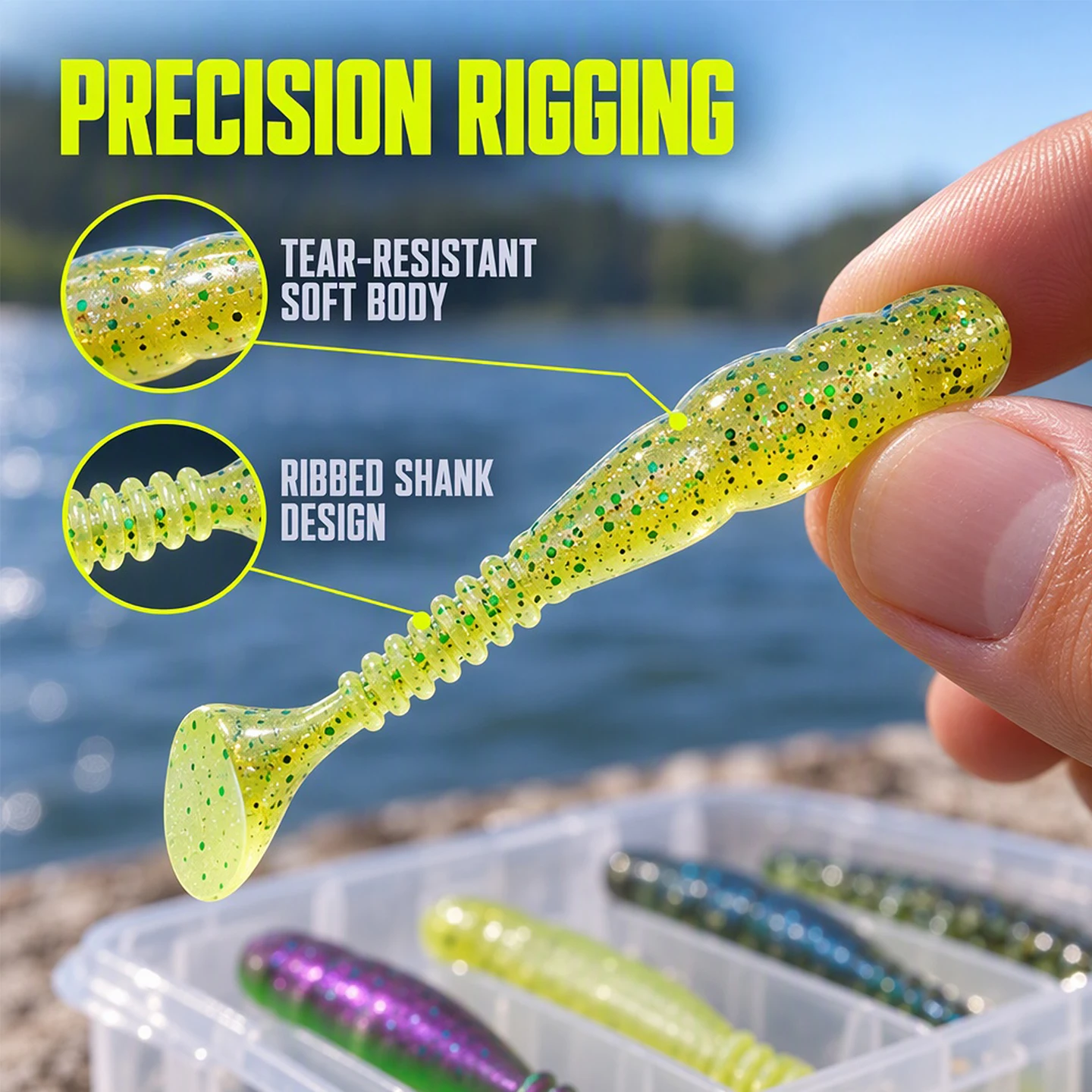 ESFISHING 소프트 낚시 루어, 록바이버 50mm, 95mm, 115mm, 록샤이너,... - 2
