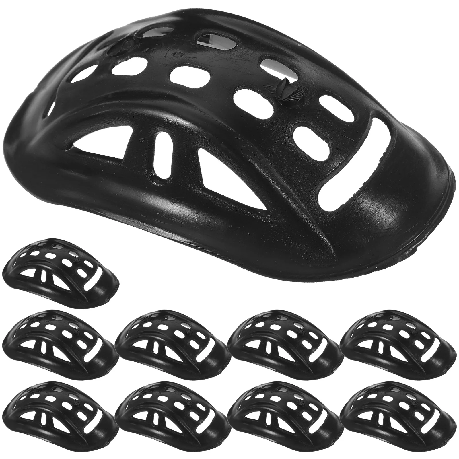 

10 Pcs Accessory Chin Rest Caps Hard Hats Cushions Football Black Rubber Cup