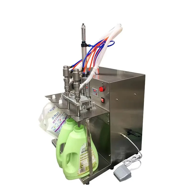 نوع السكك الحديدية المنزلقة برأس مزدوج متخصص في ملء المنتجات السائبة ذاتية الدعم لآلة تعبئة منظفات الحليب والغسيل #6