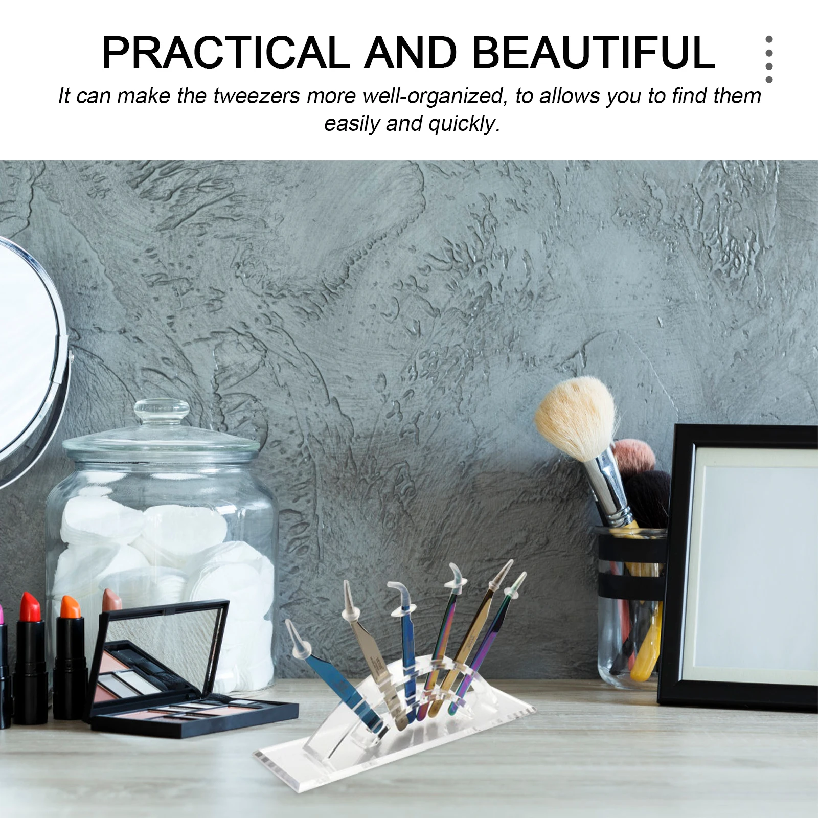 Tweezers Rack Acrylic Display Holder for Eyelashes Makeup Tools Storage Professional Nail Salon Practical Space Saving