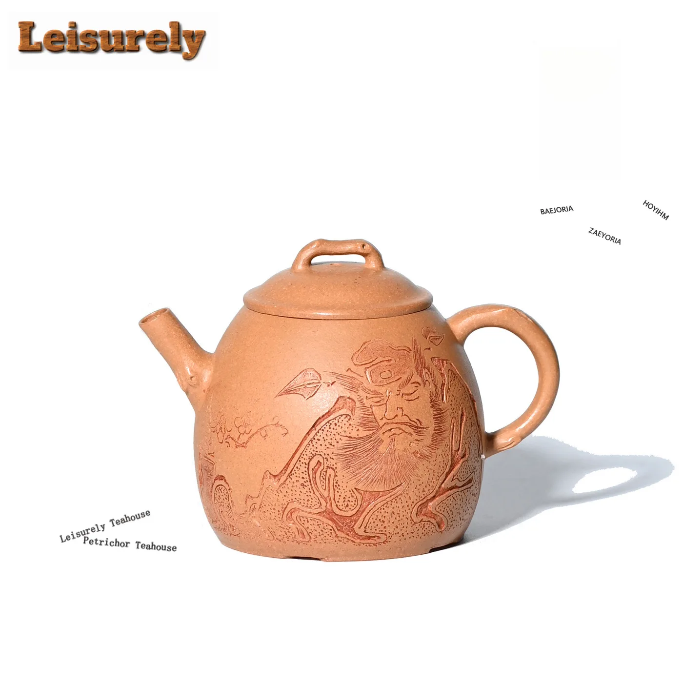 HOYIHM 150ml Elegant Yixing Purple Clay Teapots Handmade High Qinquan Pot Raw Ore Section Mud Kettle Zisha Teaset Cafe Ornaments