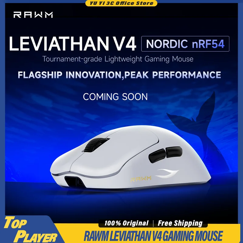

RAWM LEVIATHAN V4 Gaming Mouse PAW3950 E-sport Sensor Nodic54 Flagship Master Chip 20000FPS Accuracy Tracking 8k Low Latency