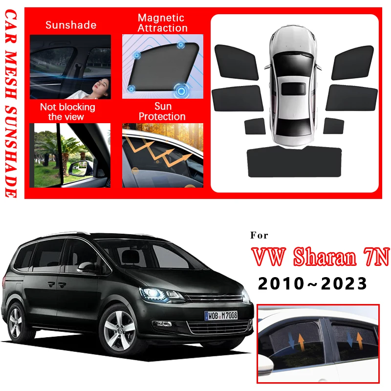 

Car Full Coverage Sunshade For Volkswagen VW Sharan 7N Accessories 2010~2020 2021 2022 2023 Heat Insulation Mesh Sun Shade Visor