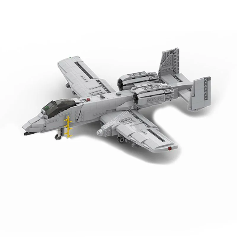 1224pcs Moc 1:35 Fairchild Republic A-10 Thunderbolt II Fighter Building Blocks Model Creative Bricks Toys Kids Christmas Gifts