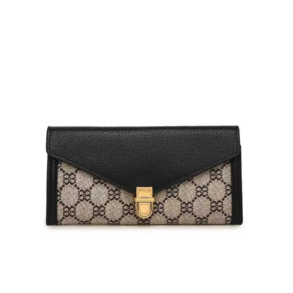 

High-end Wallet for Women New Short Style High-value Multi-card Slot Three-fold Buckle Hand-held Long Wallet