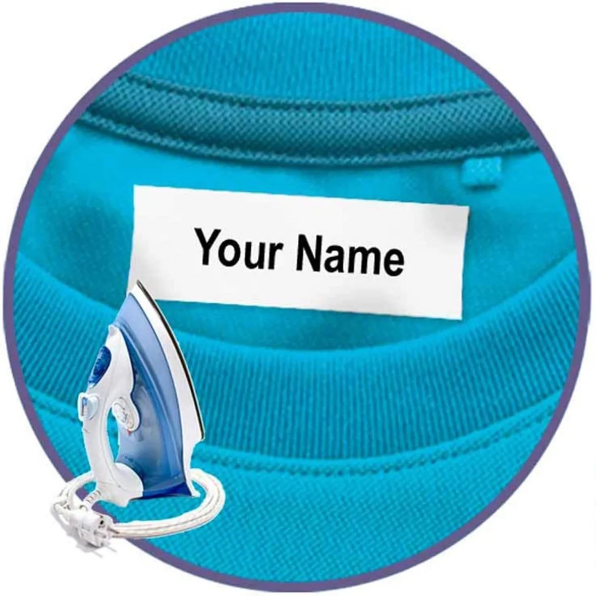 

20pcs Blank Fabric Labels Washable Clothing Tags Iron On Stickers Name Tags Laundry Labels Handwrite Cloth Durability Folder