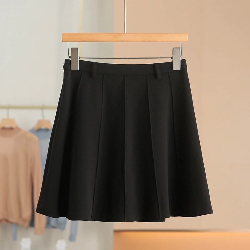 

Женская короткая юбка А-силуэта с высокой талией, однотонная, новая весенняя модель, не просвечивает, скрывает недостатки фигуры, для повседневной носки, из полиэфирного волокна