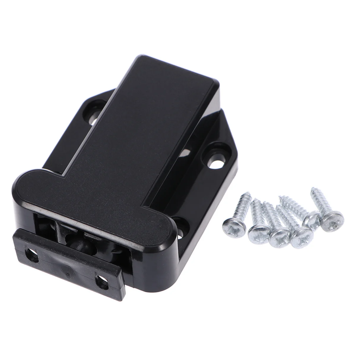 2 шт. самоблокирующаяся дверная защелка, черная защелка для открытия шкафа, ящика шкафа, мебели, встроенный пружинный пластик