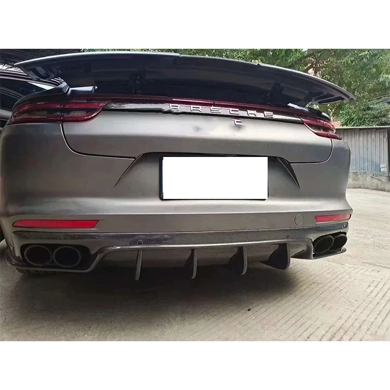 Para porsche panamera 971 fibra de carbono carro amortecedor traseiro difusor divisores traseiros spoiler traseiro lábio shunt l acessórios do carro corpo kit