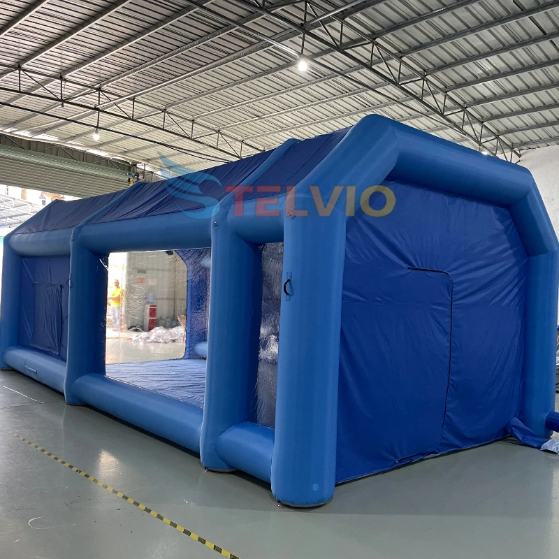 Durable Inflatable Spray Paint Booth For Car Rectangle Garage Tent Tinting With Filters And 2 Blowers For Maintenance Sto