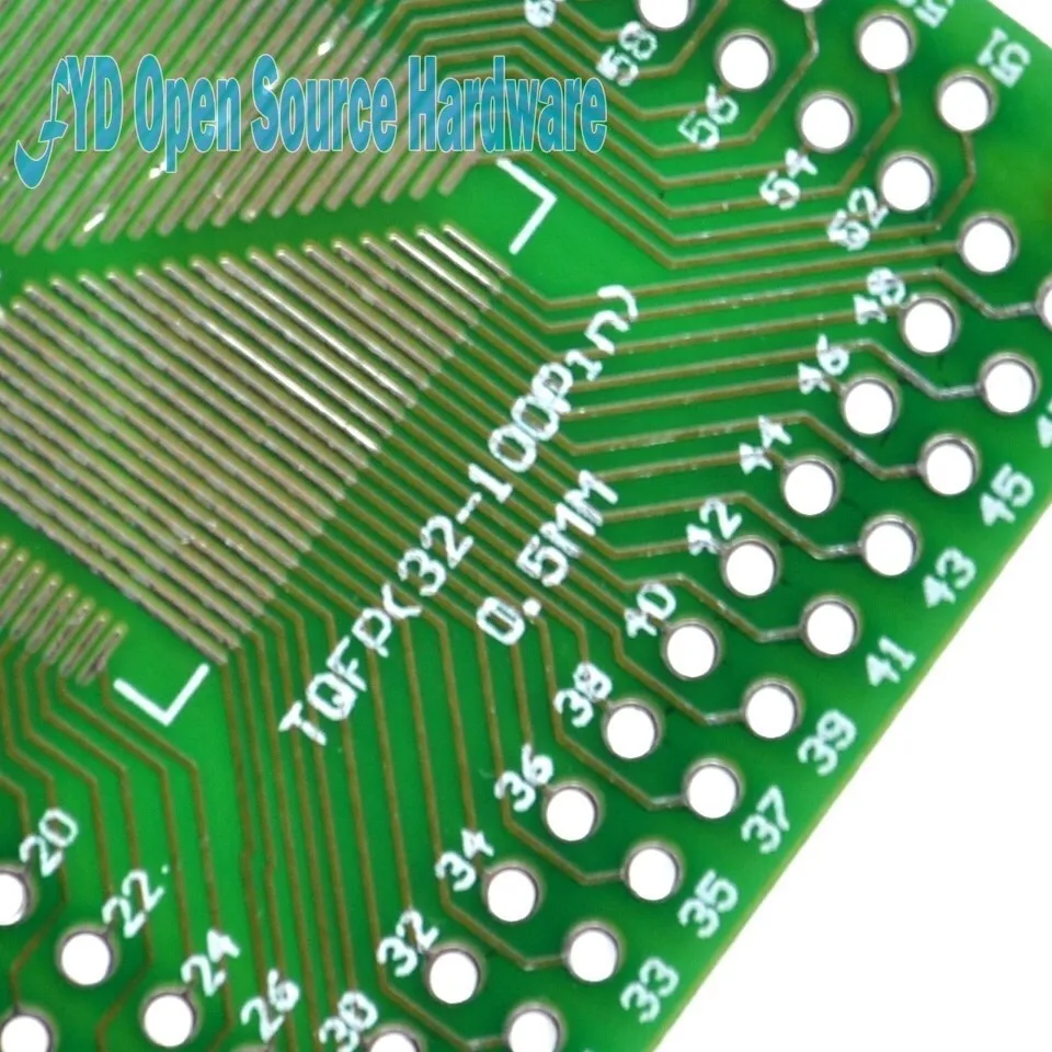 FQFP-Placa de transferencia DIP, adaptador de paso de PinBoard, 5 piezas, TQFP 32, 44, 64, 80, 100, LQFP A DIP