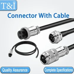 GX12 GX16-2/3/4/5/6/7/8/9/10Pin Electronic Connection Waterproof Heat-resistant Male Female Connectors With 1M Cable