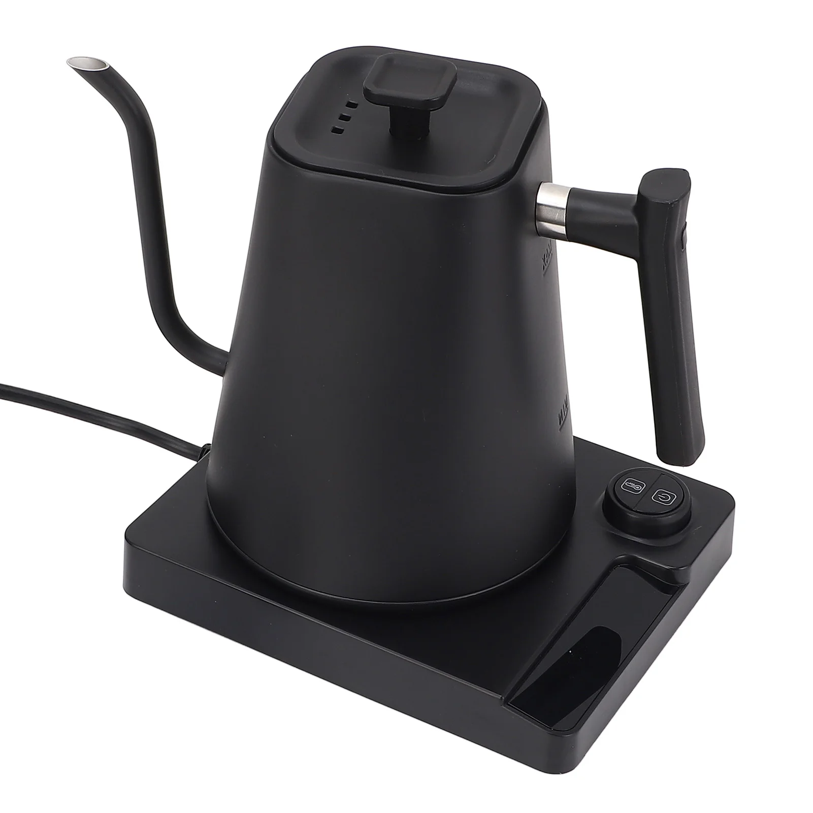 

Матовый черный электрический чайник на гибкой стойке, 1200 Вт, быстрый нагрев, светодиодный чайник из нержавеющей стали 304, контроль температуры для наливания кофе