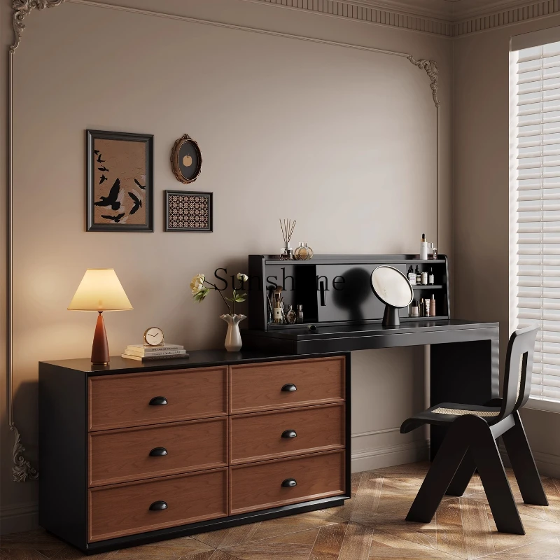 

Medieval solid wood chest dresser integrated bedroom, bedside storage, corner desk