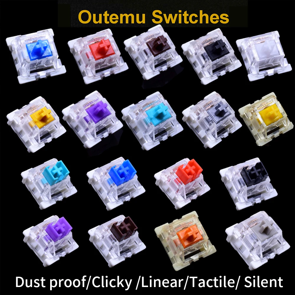 Outemu Switch Dustproof Linear Tactile Clicky Silent 3Pin مفاتيح للوحة المفاتيح RGB LED SMD Gaming متوافقة مع مفتاح MX