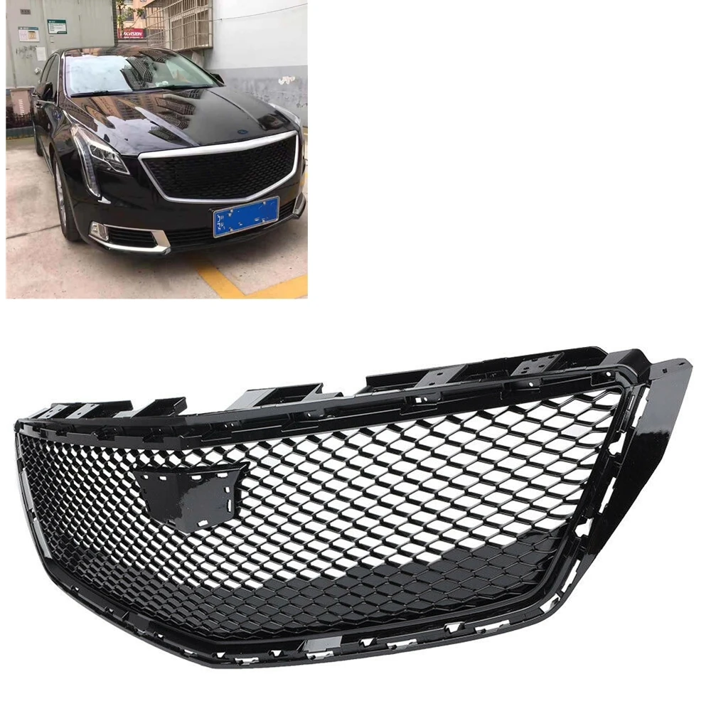 

Racing Grills For Cadillac XTS 2018 2019 2020 Front Grille Honeycomb Style Black Car Replacement Upper Bumper Hood Mesh Grid Kit