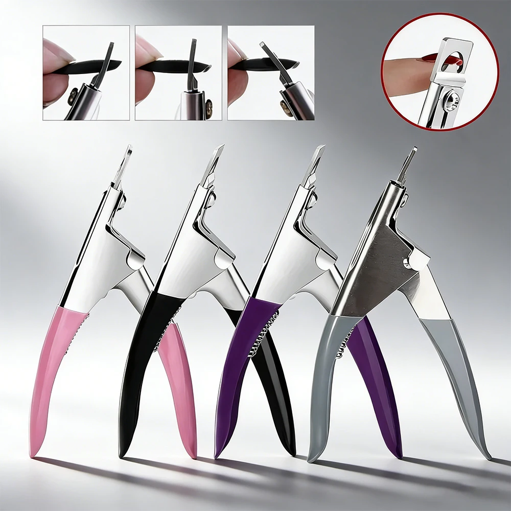 가짜 손톱깎이 U자형 팁 전문가용 손톱깎이 직선형 커터 매니큐어 플라이어 길로틴 네일 캡슐