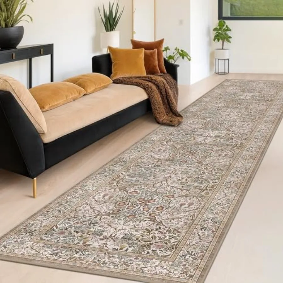 

Moss 3x12 Extra Long Wide Runner Rug for Hallway Non Slip Washable 12 ft Large Kitchen Floor Rugs for Indoor Entrance Low Pile