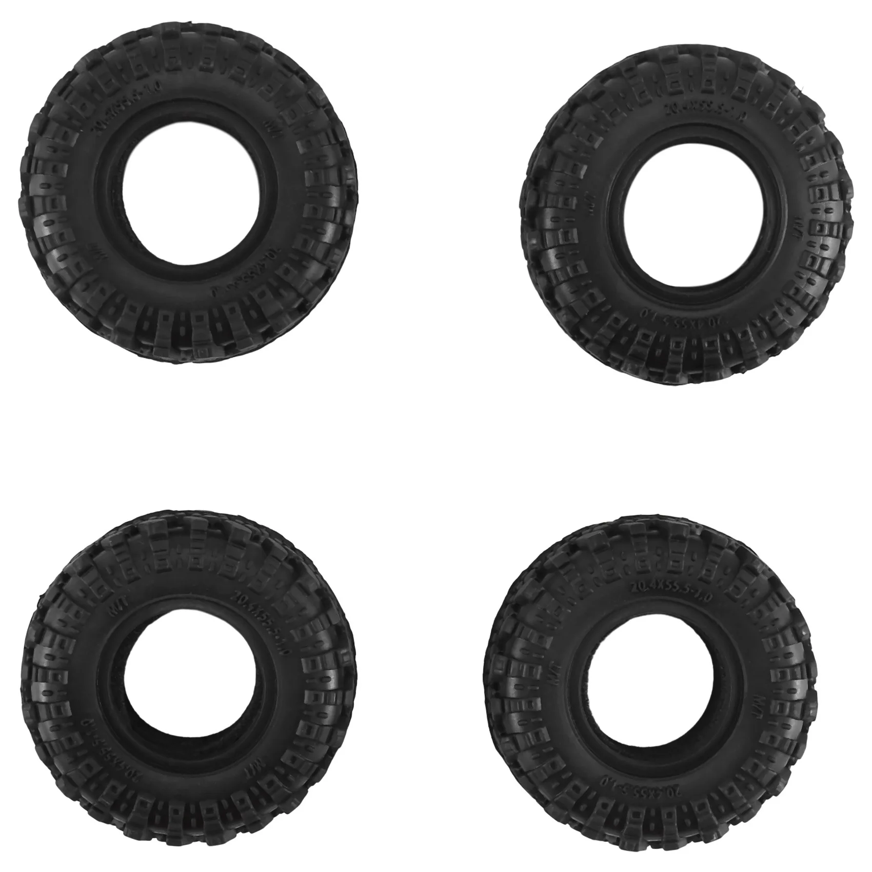 4 pz 56Mm 1.0 pollici pneumatici ruota Soft Mud Terrain gomma pneumatici per 1/24 RC Crawler Car Axial SCX24 Bronco Gladiator Parts