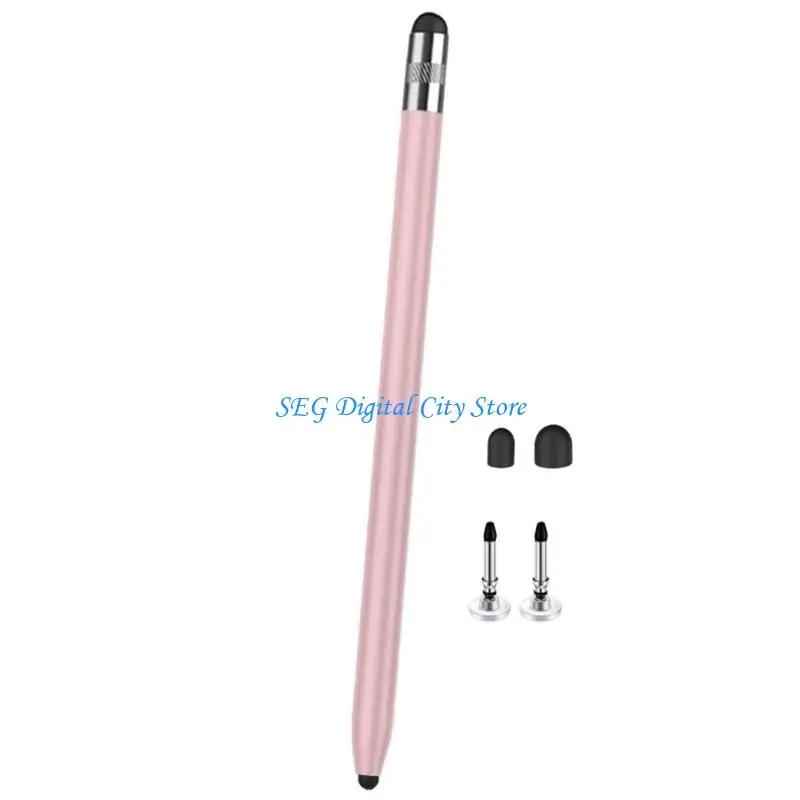 

U75B Precisions Styluses Pen Two Tip Design Soft Silicone Nibs Screen Protections Multiple Device Use