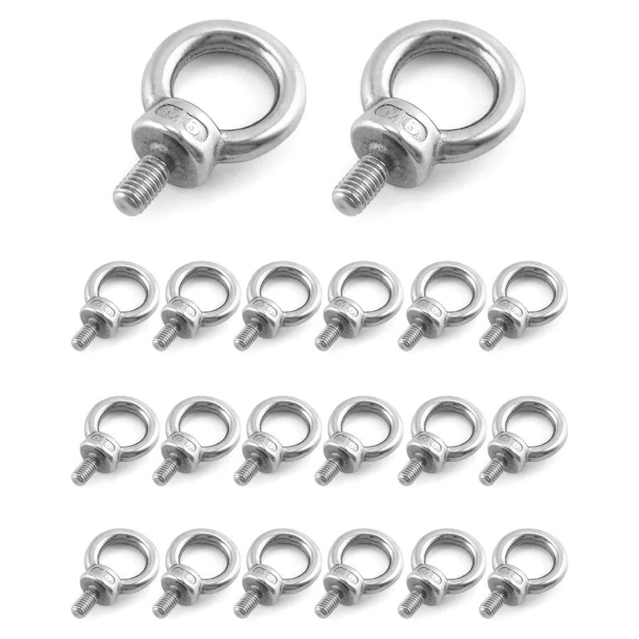 

20 упаковок из нержавеющей стали M6 x 12 мм, плечевой подъемный кольцевой болт с проушиной и наружной резьбой для машинных кольцевых болтов с плечевым ушком