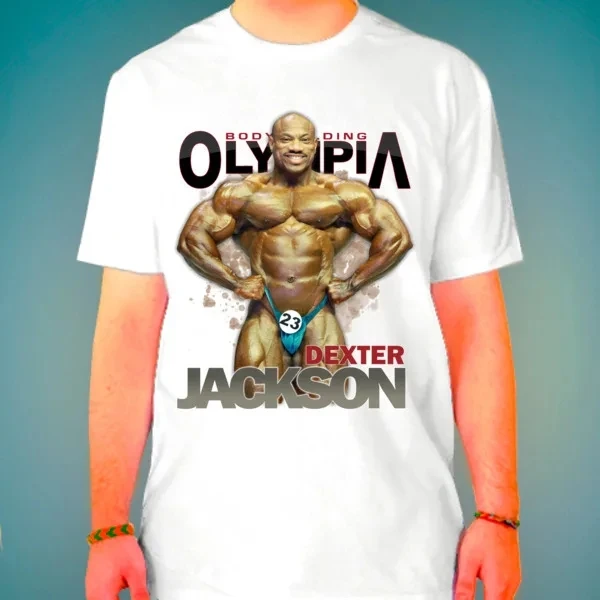 Men clothing bodybuilding  Mr. Olympia Dexter Jackson T Shirts Men  Fitness Workout Musculation Tee Streetwear