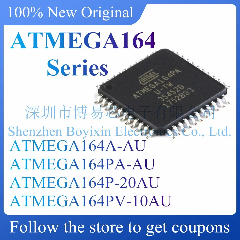 NEW ATMEGA164PV-10AU ATMEGA164P-20AU ATMEGA164PA-AU ATMEGA164A-AU.Original Product.