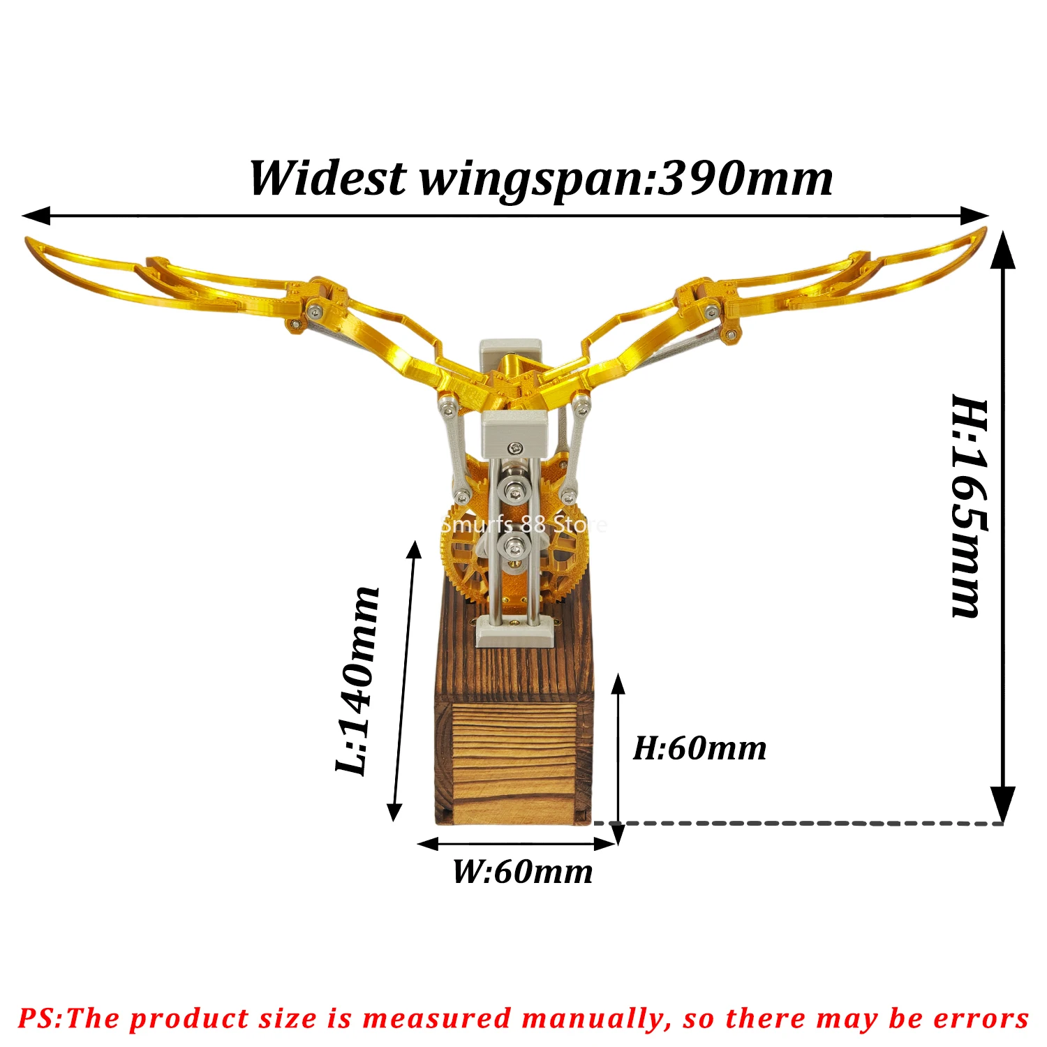 Modèle d'aile battante mécanique, ailes d'ange créatives, modèle rétro, ornement de bureau créatif, jouet anti-Stress mobile