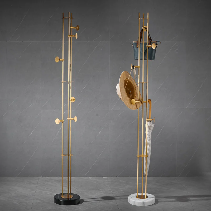All copper light luxury creative living room room bedroom floor coat rack simple household entrance hanger clothes rack