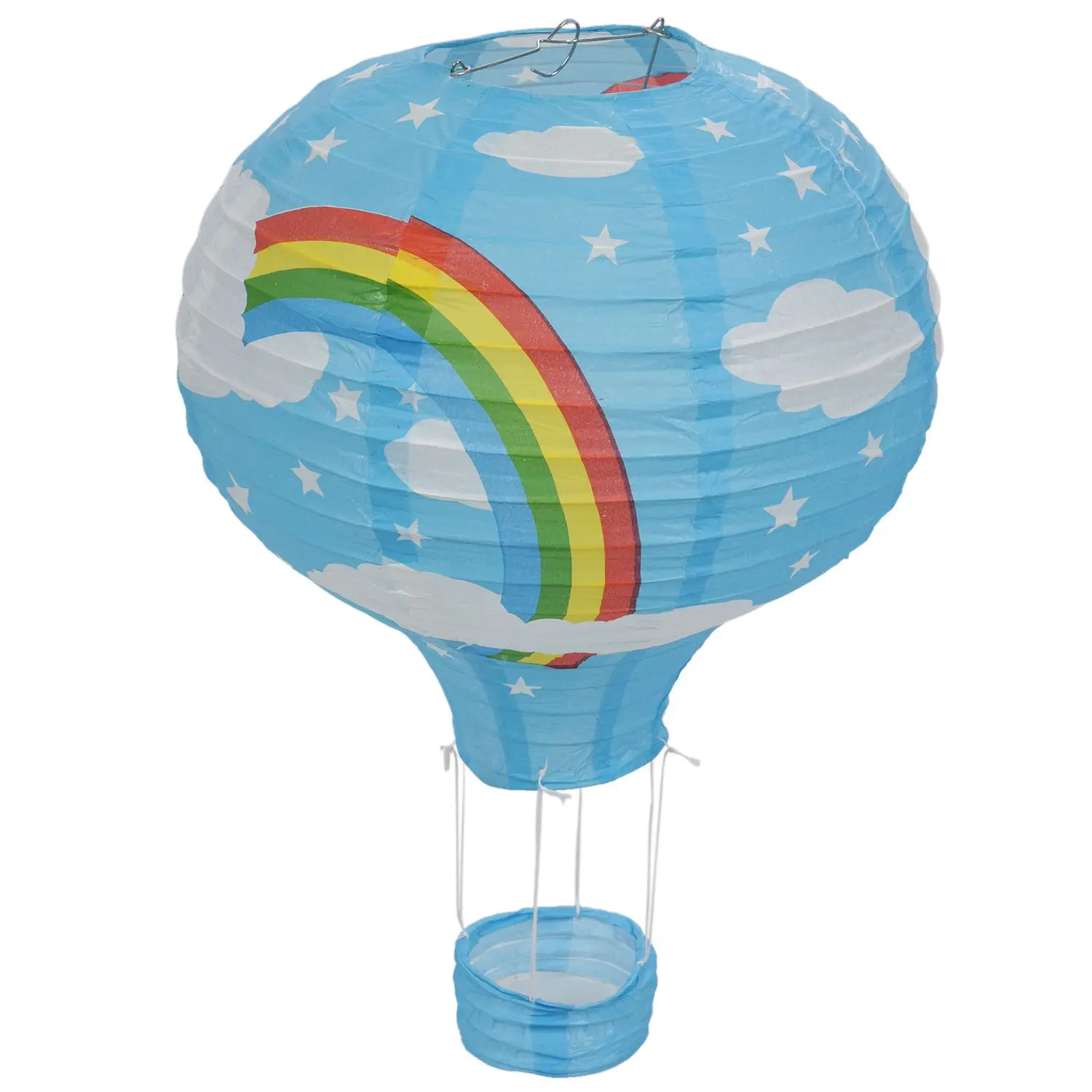 12inch Hot Air Balloon Paper Lantern Lampshade Ceiling Light Wedding Party Decor, Blue Rainbow