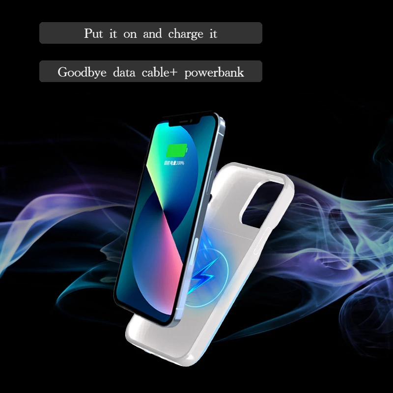 

10000mah for iPhone13 wireless back clip charging treasure dual-purpose phone case large capacity mobile power supply