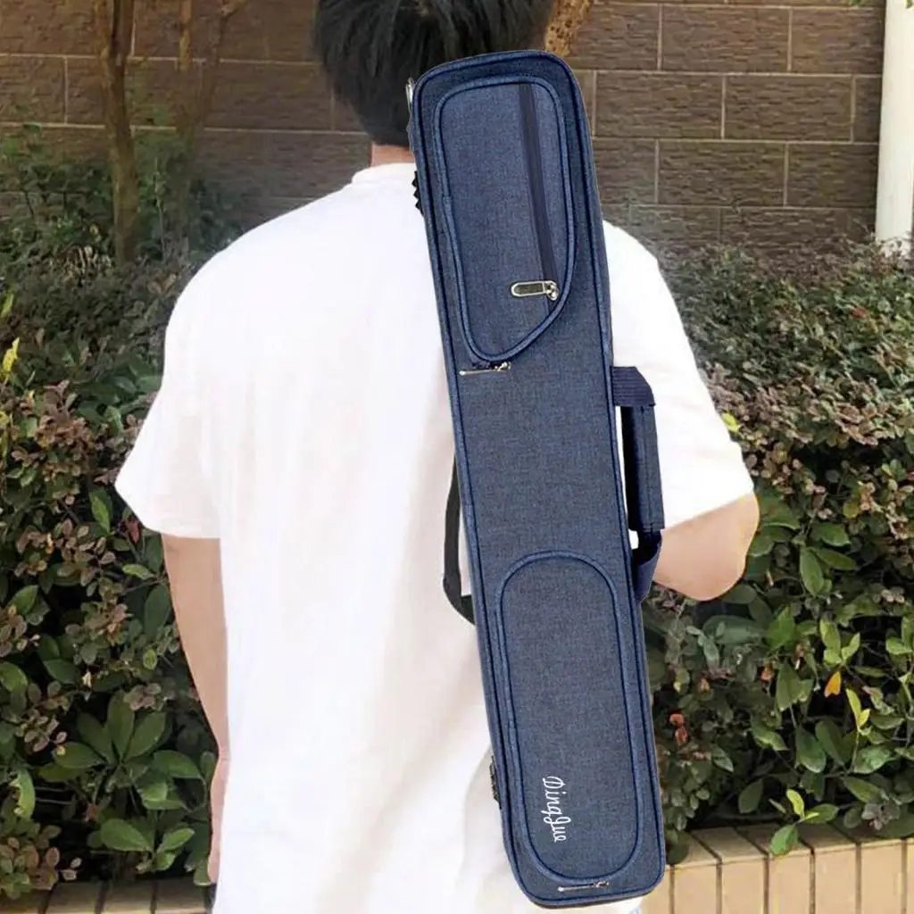 Pool and Snooker Cue Case 1 2 Design Oxford Cloth 7 Slot Storage Bag Portable Strap for Travel and Matches