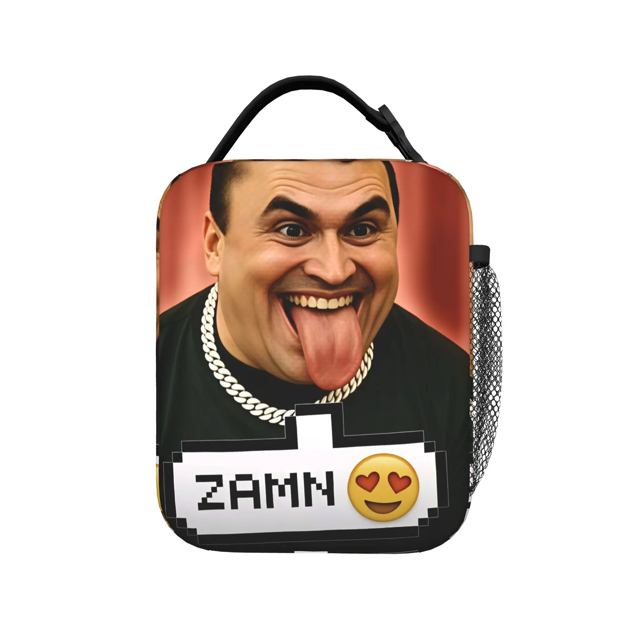 Charlie Kirk ZAMN Heart Eyes Emoji Man Tongue Out Lunch Bag Lunch Box For Child Picnic Cooler Bag Waterproof Tote Food Bags