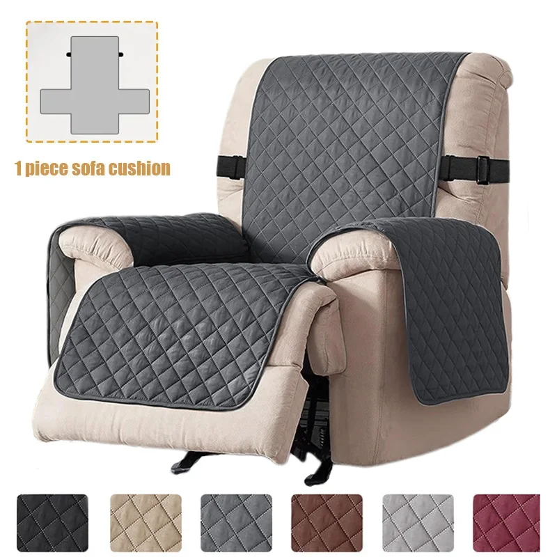 Gesteppter Relaxsessel-Bezug für Haustiere, Hunde und Kinder, Rutschfeste Matte mit Verstellbarem Elastikband, 1-Sitzer Sessel-Schutz