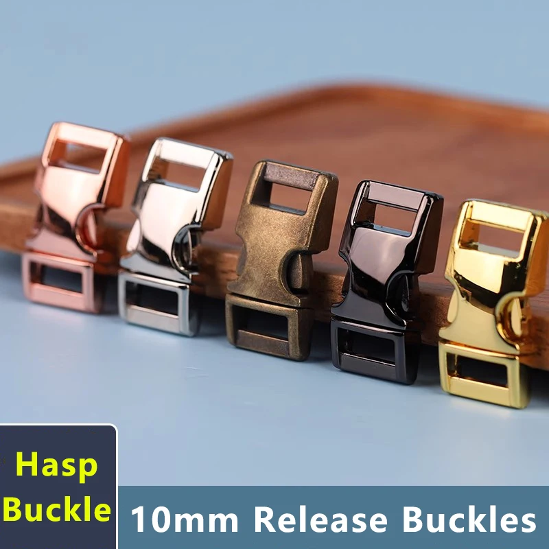 

2/5/10Pcs 10mm Metal Hasp Buckle for Handmade Bracelet Closure Release Buckles Small Insert Carabiner Clips Fastener Accessories