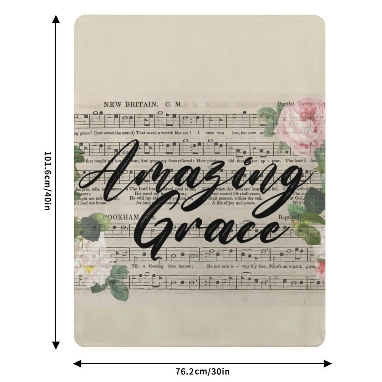 Amazing Grace - Vintage Hymn Throw Blanket Soft Breathable Blanket for Night Sleeping