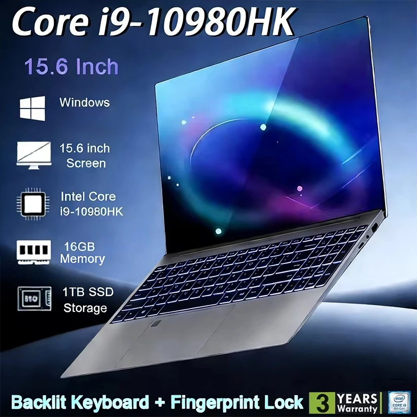 Intel Intel Core i9-10980HK 15.6 Inch Laptop 16GB/ 32GB RAM M.2 2048GB SSD Ultrabook Computer Fingerprint Unlock WIFI  BT - Aliexpress Deal