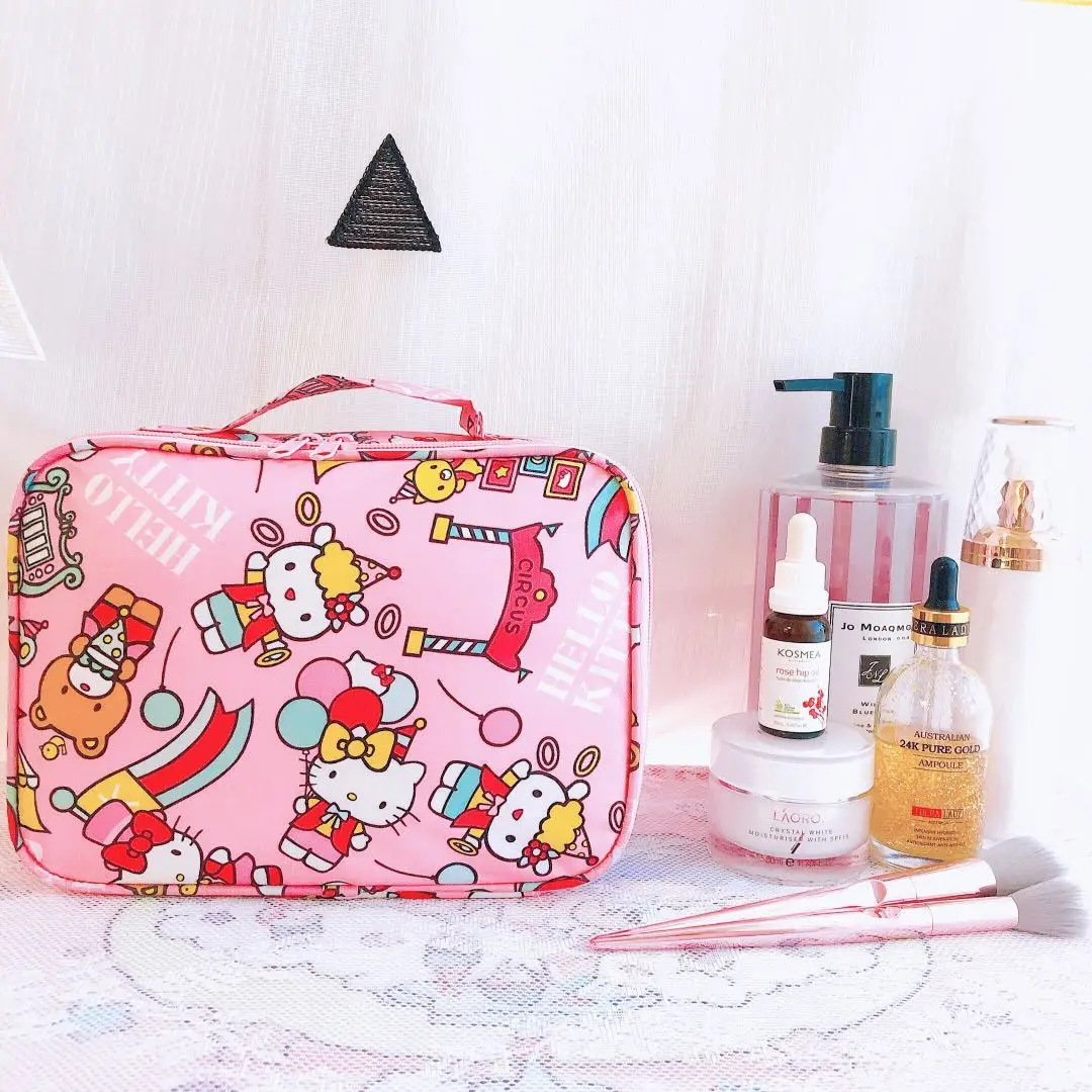 Hallo Kitty Cartoon Frauen Make-up Tasche Sanrio Melodie Cinna moroll Print Mädchen hohe Kapazität wasserdichte Toiletten artikel Lagerung