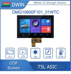 DWIN 10.1 Inch, 1024*600 Pixels Resolution, 16.7M Colors, IPS-TFT-LCD COF Structure DMG10600F101_01W