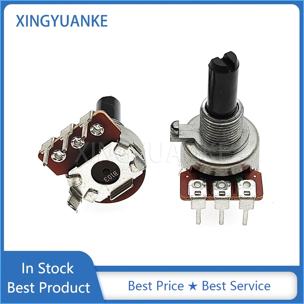 3PCS 161 Type Vertical Single B10K B103 Shaft Length 20MM 3Pin Power Amplifier Audio Volume Adjustable Potentiometer