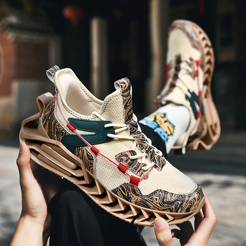 

Мужские кроссовки Camouflage Graffiti Blade Warrior: высокие, на толстой подошве, функциональные, ветрозащитные, модные, дышащие, повседневные, для бега