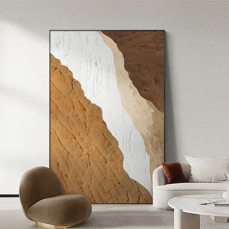 

Minimalist Handmade Painting on Canvas, Wabi-Sabi Texture Wall Art, Large Oil Painting, Modern Living Room, Home Wall Decor