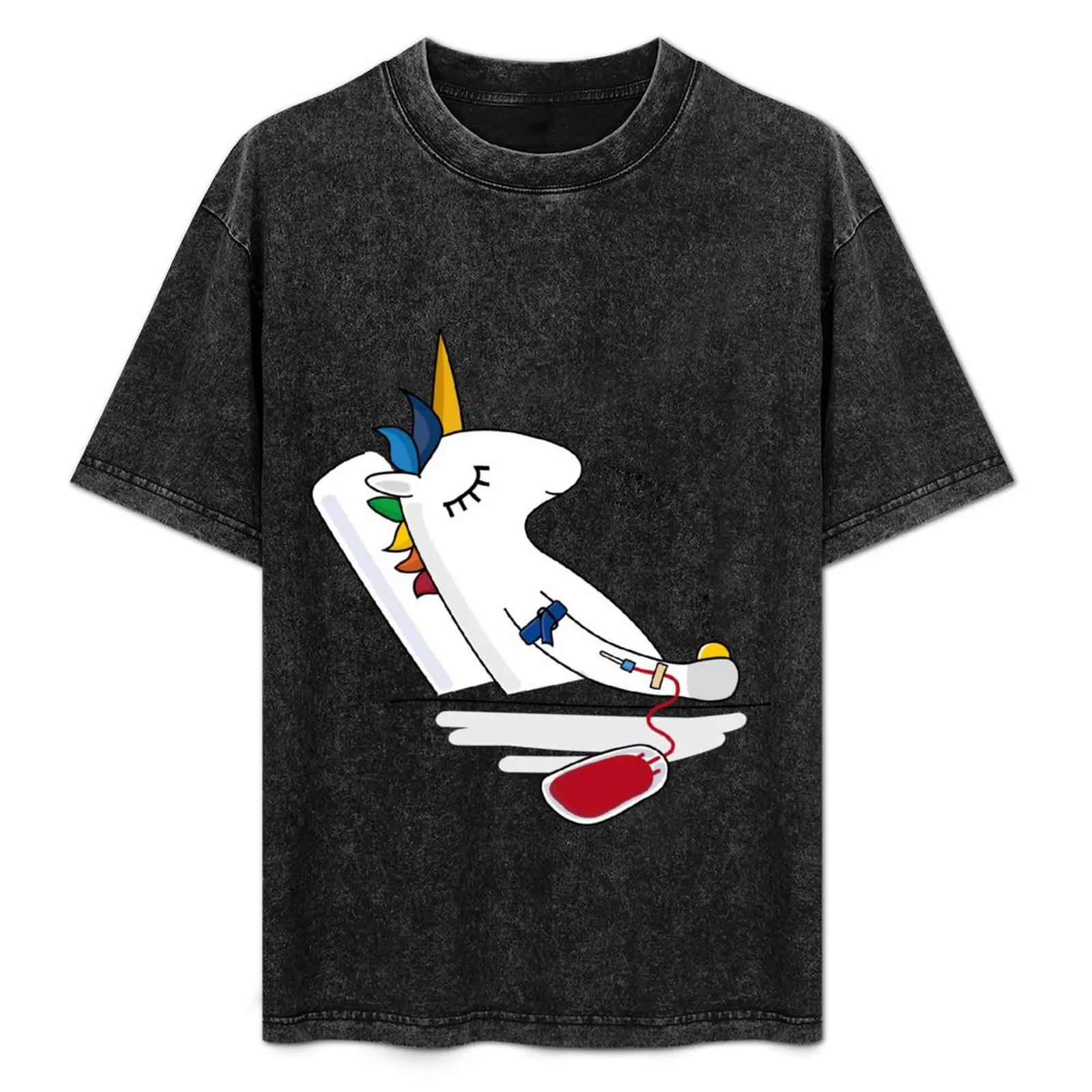 

Unicorn blood donation T-Shirt graphics sports fans customs korean fashion T-shirts for men cotton